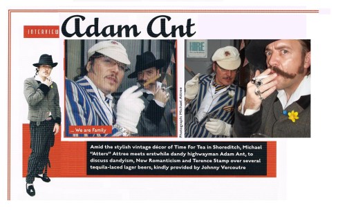 Interview and cover photo of adam ant by atters attree for the chap 2012